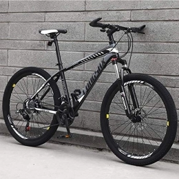 Relaxbx Mountain Bike Relaxbx 27 velocità Sospensione Anteriore Mountain Bike Acciaio al Carbonio Fram Unisex Bici da Strada Anteriore + Posteriore parafango Ruote da 24 / 26 Pollici, Bianco, 24 Pollici