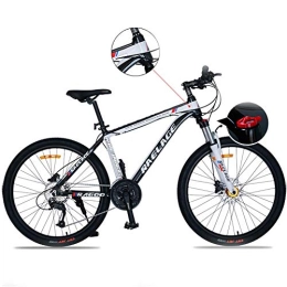 Relaxbx Mountain Bike Relaxbx Bicicletta da Montagna da 27 velocità in Lega di Alluminio da Esterno per Bici da Corsa, Freno a Disco, Forcella Ammortizzata, Bianco e Nero