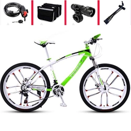 Relaxbx Mountain Bike Relaxbx Mountain Bike Double Disc off-Road Brake Racing Racing per Uomini e Donne Bicicletta da Cross Outdoor Bicicletta 24 / 26 pollici / 27 velocità, Gialla, 24 Pollici