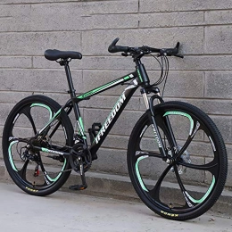 RICHLN Mountain Bike RICHLN 21-24-27-30 velocità Variabile Portatile All'Aperto Mountain Bike Pendolari Urbani della Città per Adolescenti Adulti, Bicicletta Pieghevole per Adulti Uomini Donne Nero / Verde 24", 21 velocità