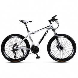 RICHLN Mountain Bike RICHLN Hardtail Bicicletta con Ispessita Telaio in Acciaio in Carbonio, Paese Mountain Bike 24 / 26 Pollici con Freno A Doppio Dischi, Ruota A Raggi, Adulti MTB Bianco / Nero 26", 21 velocità