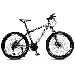 RICHLN Mountain Bike RICHLN Hardtail Bicicletta con Ispessita Telaio in Acciaio in Carbonio, Paese Mountain Bike 24 / 26 Pollici con Freno A Doppio Dischi, Ruota A Raggi, Adulti MTB Nero 26", 27 velocità