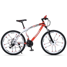 RSDSA Mountain Bike RSDSA Mountain Bike Elegante, Freno Fuoristrada A Doppio Disco Da Corsa Per Uomini E Donne Bici Da Cross Country All'aperto Bici Manuale Da 21 Pollici / 27 Velocità, 26 Pollici, Rosso, 24speed