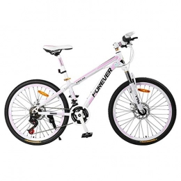 Bdclr Mountain Bike Ruota a raggi doppio freno a disco studente Cross Country 24 velocità 24 / 26 pollici Mountain Bike, 26 "x17"