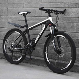 RUPO Mountain Bike RUPO Mountain Bike 21 / 24 / 27 / 30 Speed ​​Cross Country Bicycle Student Road Racing Speed ​​Bike Bici per Adulti, Nero Bianco, 24 velocità