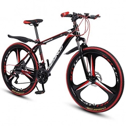 SANJIBAO Bici SANJIBAO Mountain Bike da 26 Pollici, Bici A Doppio Disco Sospensione Completa Bici da MTB Doppia Sospensione, Mountain Bike in Alluminio, Sedile Regolabile, 3 Ruote Falcianti, Rosso, 24 Speed