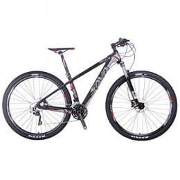 SAVA Mountain Bike Sava DECK300 Fibra di Carbonio Mountain Bike 27.5'' / 29" Complete Hard Tail MTB Bicicletta 30-velocità Shimano DEORE M6000 Group Set (Nero Grigio, 29 * 15inch)