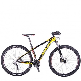 SAVA Bici Sava DECK300 in fibra di carbonio mountain bike 69, 8 cm / 73, 7 cm completo di coda MTB bicicletta 30 velocità Shimano Deore M610, Yellow-29