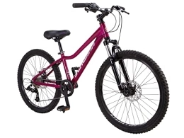 Schwinn Mountain Bike Schwinn - Mountain bike Fleet da donna, pneumatici da 24 pollici, telaio in lega leggera da 12 pollici, sospensione anteriore, 9 velocità, freni a disco, magenta