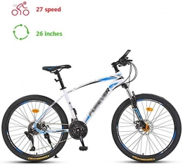 Shirrwoy Mountain Bike Shirrwoy 26"Uomini MTB, Bici da 27 velocità, Adulto Hardtail Percorso Mountain Bike, Disco Freno contenuti Telaio in Acciaio al Carbonio con Doppio Sedile Regolabile, Bianca, Completi Raggi