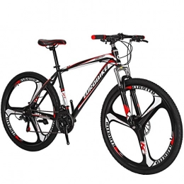 LS2 Mountain Bike SL Mountain Bike X1 21 Velocità 27, 5 Pollici Ruote a 3 Razze Doppia Sospensione Bicicletta (Rosso)