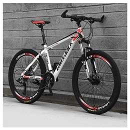 Mnjin Bici Sport all'Aria Aperta Sospensione Anteriore Mountain Bike Bicicletta da 30 velocità 26"Bicicletta da Uomo Freni a Olio MTB, Bianchi