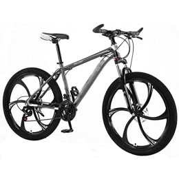 TABKER Mountain Bike TABKER Bicicletta Mountain Bicycle Speed Damping Fork Fat Snow Road Bike Aluminum Alloy Wheels Cycling Mechanical Dual Disks Braker (Color : Grey)