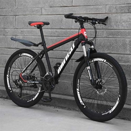 Tbagem-Yjr Bici Tbagem-Yjr Mountain Bike Ruote da 26 Pollici Unisex Doppia della Sospensione-Alto Tenore di Carbonio Città dell'Acciaio Bicicletta su Strada (Color : Black Red, Size : 24 Speed)