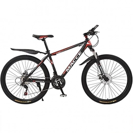 TBNB Mountain Bike TBNB Mountain Bike da 24 / 26 Pollici, Forcella Ammortizzata a 21-27 velocità MTB, Bicicletta da Strada con Telaio in Acciaio con Freno a Doppio Disco per Uomo e Donna (Rosso 24 pollici / 24 velocità