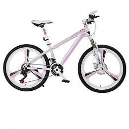 THENAGD Mountain Bike THENAGD Mountain Bike Bicicletta Adulto Femmina Studente 24 Pollici 24 velocità Variabile in Lega di Alluminio Doppio Freno a Disco Una Ruota Bicicletta 24英寸 一体轮白粉（收藏加购插队发货）