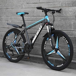 TOPYL Bici TOPYL 26 Pollici Uomini's Mountain Bike, Alto-Carbonio Steelhardtail Mountain Bike, Città Bike, Bicicletta da Montagna con Sospensione Anteriore Sedile Regolabile Cyan - 3 Spoke 24 velocità