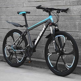 TOPYL Bici TOPYL 26 Pollici Uomini's Mountain Bike, Alto-Carbonio Steelhardtail Mountain Bike, Città Bike, Bicicletta da Montagna con Sospensione Anteriore Sedile Regolabile Cyan - 6 Spoke 24 velocità