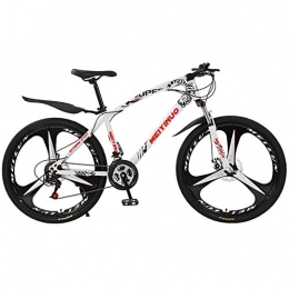 TriGold Bici TriGold Pneumatico Grasso Mountain Bike Uomo 26 Pollici, Acciaio al Carbonio Bici da Strada con Freni A Disco, Adulto Biciclette da Strada 3 Ha Parlato Ragazzi Donna-Bianca 27 velocità