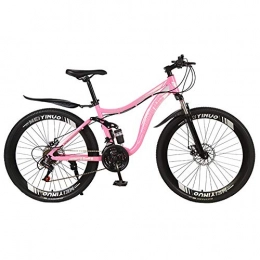 TYSYA Mountain Bike TYSYA Mountain Bike 26 Pollici Unisex Doppio Ammortizzatore Sospensione All Terrain Bike Freno A Disco 27 Velocità Outdoor Ciclismo Downhill, Rosa