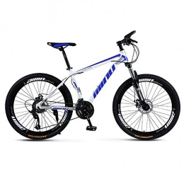 F-JWZS Bici Unisex 26 Pollici Sospensione Mountain Bike, 21 / 24 / 27 / 30 velocità, con Doppio Freno a Disco, per Studenti, Bambini, Città Pendolari per Adulti, Blue, 21Speed