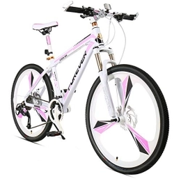 USMASK Bici USMASK Donne Hardtail Mountain Bike da 26 Pollici 24 Velocità, Bicchiglia Di Montagna per Adulti Anti-Slip con Sospensianteriore Exi25C Freni a Disco Meccanico, Sedile Regolabile in Acciaio Al Carboni