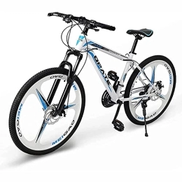 UYHF Bici UYHF 24 Pollici Mountain Bike per Uomo Donna Adulto, 21 / 24 / 27 velocità Strada Fuoristrada Città MTB Biciclette, Forcella Ammortizzata Freni a Doppio Disco White-21 Speed