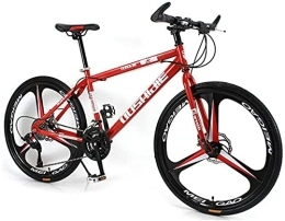 UYHF Mountain Bike UYHF 26'' Pollici Mountain Bike per Donna / Uomo Leggero 21 / 24 / 27 velocità MTB Biciclette per Adulti Telaio in Acciaio al Carbonio Sospensione Anteriore red-24speed