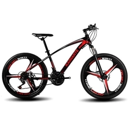 WEHOLY Mountain Bike WEHOLY Mountain Bike per Bicicletta, 24 Pollici a Tre coltelli in Acciaio al Carbonio ad Alto Contenuto di Carbonio Unisex Doppia Sospensione Freni a Disco per Mountain Bike, Rosso, 24 velocità