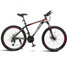 WENSISTAR Mountain Bike WENSISTAR Mountain Bike da 24"A 24 velocità per Biciclette Hardtail in Acciaio al Carbonio per Adulti, Bici da Strada con Doppio Freno A Disco Regolabile, Black Red, 24 Speed