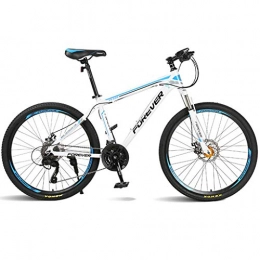 WENSISTAR Mountain Bike da 24"A 24 velocità per Biciclette Hardtail in Acciaio al Carbonio per Adulti, Bici da Strada con Doppio Freno A Disco Regolabile,White Blue,24 Speed