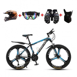 WHYTT Bici WHYTT 24" Bicicletta da Mountain Bike per Adulti Sicurezza, Uomini E Donne, Bici da MTB con Telaio in Acciaio al Carbonio, Sospensione Completa, Viaggio in Bici All'aperto, Blu, 21 Speed