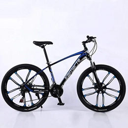 WJH Bici WJH 24 Pollici Mountain Bike per Adulti, Doppio Freno a Disco City Road Biciclette 21 velocità Mens MTB (Colore: Nero Blu), Blu, 26 inch 24 Speed