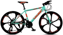 WJH Bici WJH 26 Pollici per Adulti Mountain Bike, Una variabile Ruota off-Road velocità Uomini e Donne Biciclette, Verde, 21 Speed 24 Inches