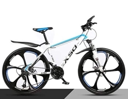WJSW Mountain Bike WJSW 26 Pollici Mountain Bike Bicicletta da Strada in Acciaio ad Alto tenore di Carbonio, MTB per Uomo per Il Tempo Libero Sportivo (Colore: Bianco Blu, Dimensioni: 27 velocità)