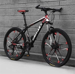 WJSW Mountain Bike WJSW Mountain Bike Ammortizzante da Guida, Bicicletta da 26 Pollici per Strada per Adulti per Il Tempo Libero Sportivo (Colore: Nero Rosso, Dimensioni: 24 velocità)