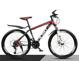 WJSW Mountain Bike WJSW Mountain Bike con Ruote da 26 Pollici per Adulti, Bicicletta per ammortizzatori per Fuoristrada da Città per Studenti (Colore: Nero Rosso, Dimensioni: 21 velocità)