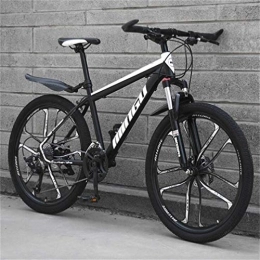 WJSW Mountain Bike WJSW Mountain Bike da smorzamento, Bici da Strada City - Dual Suspension MTB da Uomo (Colore: Bianco Nero, Dimensioni: 24 velocità)