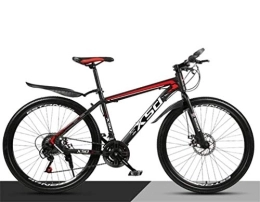 WJSW Mountain Bike WJSW Mountain Bike da Uomo, 26 Pollici MTB Dual Suspension Mountain City Road Bicycle (Colore: Nero Rosso, Dimensioni: 21 velocità)