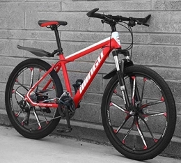 WJSW Mountain Bike WJSW Mountain Bike Hardtail a Dieci coltelli, Mountain Bike a Doppia Sospensione Unisex (Colore: Rosso, Dimensioni: 21 velocità)