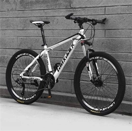 WJSW Mountain Bike WJSW Mountain Bike Telaio da 26 Pollici in Acciaio con Freno a Doppio Disco per Bici da Strada per Adulti (Colore: Bianco Nero, Dimensioni: 27 velocità)