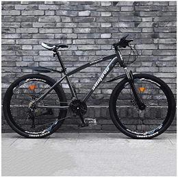 WSJYP Mountain Bike WSJYP 26"Hardtail Mountain Bike per Adulti per Uomini e Donne, Doppio Freno a Disco Bicicletta in Acciaio Ad Alto Tenore di Carbonio, 21 / 24 / 27 / 30 velocità Mountain Bike, 24 Speed-Gray