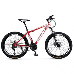 WSZGR Mountain Bike WSZGR Alto-Acciaio al Carbonio MTB con Sospensione Anteriore, Adulto Bicicletta da Montagna, Leggero Freno A Doppio Disco Bicicletta da Montagna Rosso 26", 24-velocità