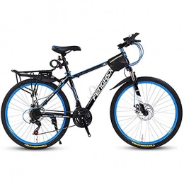 WXX Mountain Bike WXX Mountain Bike per Adulti Ad Alta Acciaio al Carbonio 24Inch Regolabile Sedile Freni A Doppio Disco Damping Hardtail Student Bici Adatto per L'esercizio All'aperto, Black Blue, 21 Speed