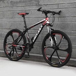 WYBD.Y Mountain Bike WYBD.Y 6 Ruote a Raggi Alta qualità Mountain Bike Freno Idraulico a Doppio Disco Alta qualità Mountain Bike Studenti Maschi e Femmine Bici da Strada Ruota da 26 Pollici MTB, Black Red, 30