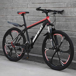 WYBD.Y Bici WYBD.Y Bicicletta a variabile 21 / 24 / 27 / 30 Bicicletta 24 Pollici MTB Freni a Disco Bicicletta a Sospensione Completa, Red+Black, 21 Speed
