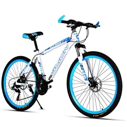 WYBD.Y Mountain Bike WYBD.Y Mountain Bike Freno a Disco Fuoristrada a Doppio Disco da Corsa Bicicletta da 26 Pollici / 30 Marce Bicicletta da Cross Outdoor per Adulti, Blu, 24 Shift