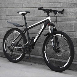 WYBD.Y Mountain Bike WYBD.Y Mountain Bike Telaio in Acciaio al Carbonio Freni A Disco Meccanici Bicicletta da Cross Outdoor per Adulti A 24 Marce, Nero, 26inch