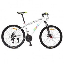 WYLZLIY-Home Bici WYLZLIY-Home Mountain Bike Bicicletta MTB Sportiva da Montagna 26” Mountain Bike, Frame di Alluminio Hardtail, Doppio Freno a Disco e sospensioni Blocco Anteriore, 27 velocità (Color : White)