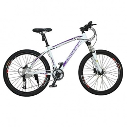 WYLZLIY-Home Bici WYLZLIY-Home Mountain Bike Bicicletta MTB Sportiva da Montagna Mountain Bike, 26 Biciclette Pollici Lega di Alluminio, 27 velocità, Doppio Disco Freno E Sospensione Anteriore (Color : Purple)